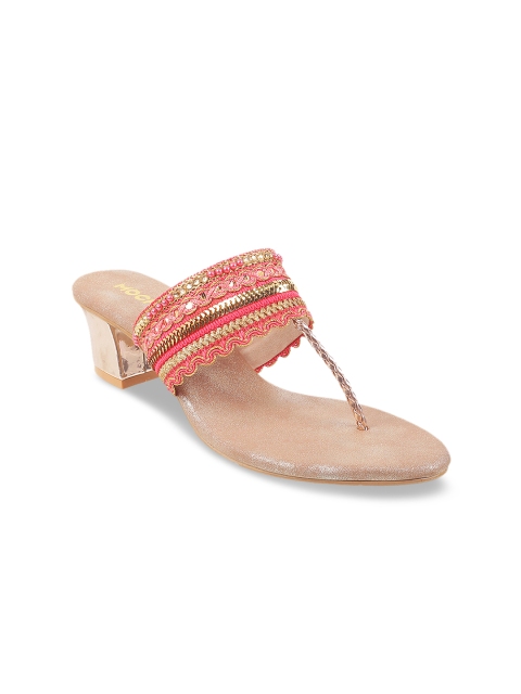 

Mochi Women Pink Woven Design Heels