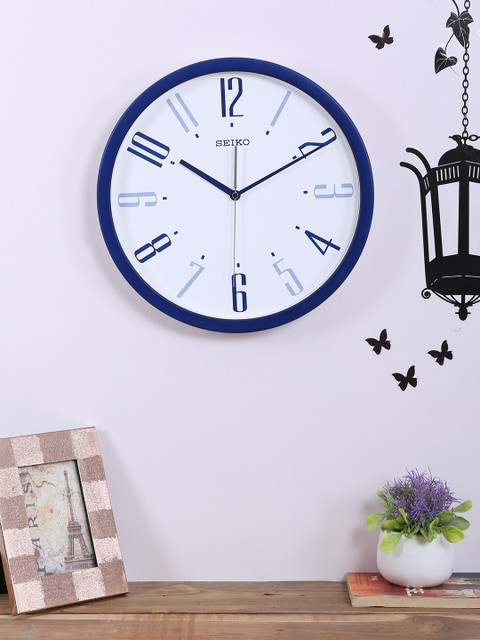 

SEIKO White Round Solid Analogue Wall Clock