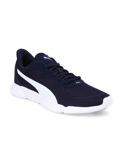 

Puma Unisex Navy Blue INTERFLEX Runner Peacoat Mesh Mid-Top Running Shoes