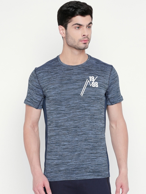 

Ajile by Pantaloons Men Navy Blue Solid Round Neck Pure Cotton T-shirt