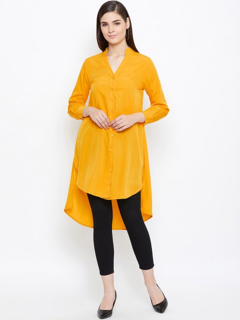 

CHROME & CORAL Women Mustard Solid A-Line Kurta