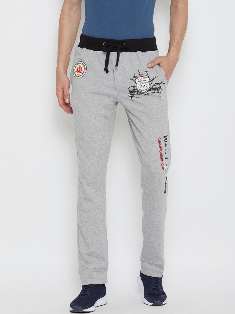 

Wear Your Mind Men Grey Melange Solid Straight-Fit Trackpants