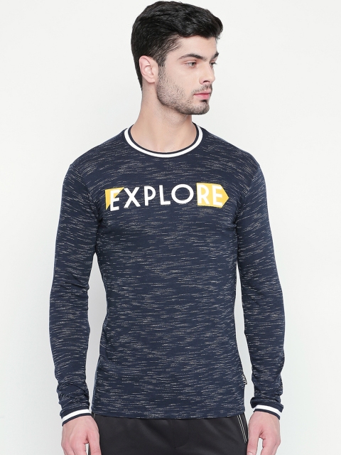 

Ajile by Pantaloons Men Navy Blue Printed Round Neck T-shirt