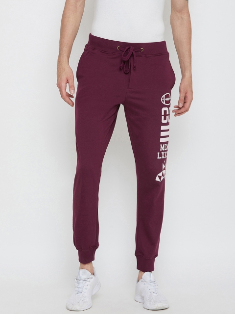 

Wear Your Mind Men Burgundy Solid Straight-Fit Joggers