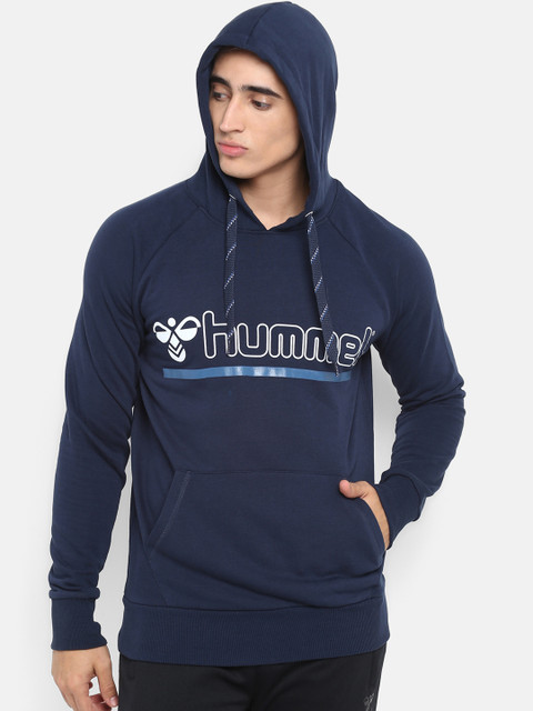 

hummel Men Blue Printed Hooded Sweatshirt