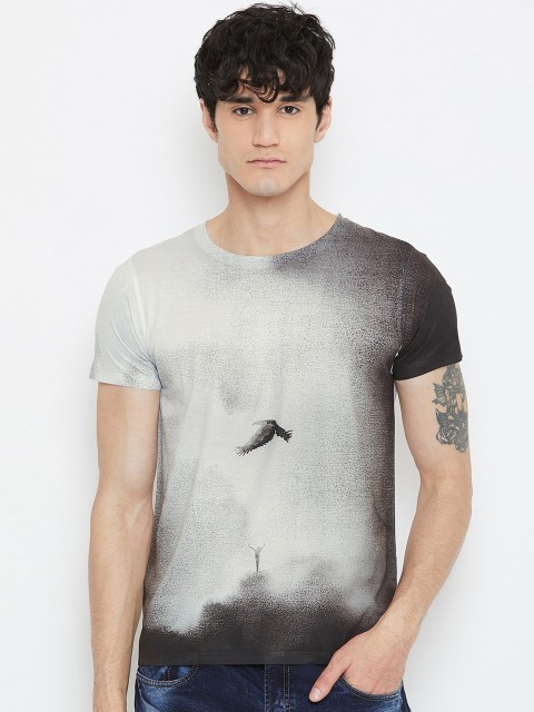 

Wear Your Mind Men Grey Printed Round Neck T-shirt