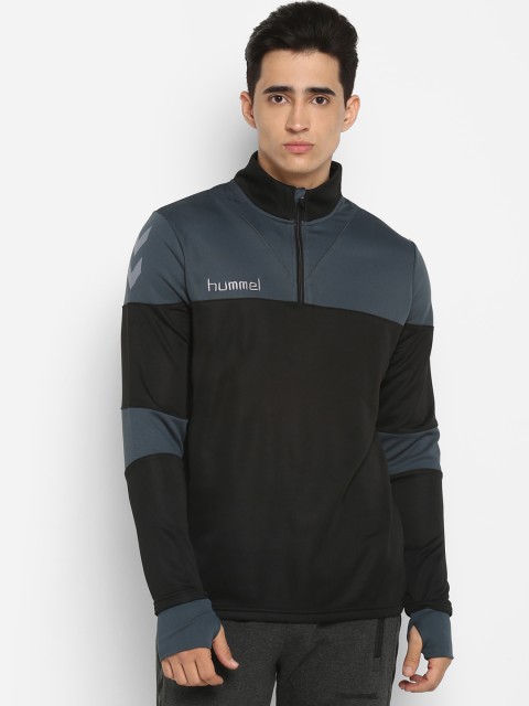 

hummel Men Black & Grey Colourblocked Sweatshirt