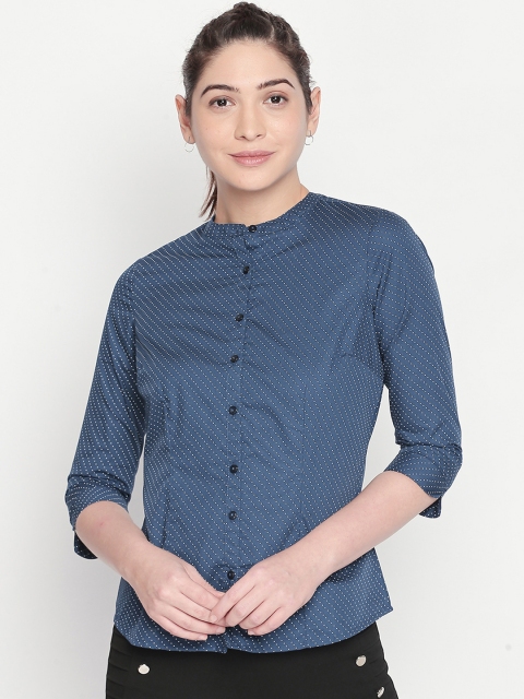

Annabelle by Pantaloons Women Blue Regular Fit Printed Casual Shirt