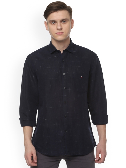 

Louis Philippe Sport Men Navy Blue Tight Slim Fit Checked Casual Shirt