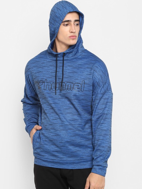 

hummel Men Blue Printed Hooded Sweatshirt