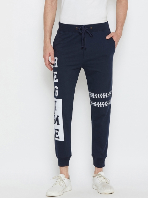 

Wear Your Mind Men Navy Blue Solid Straight-Fit Joggers