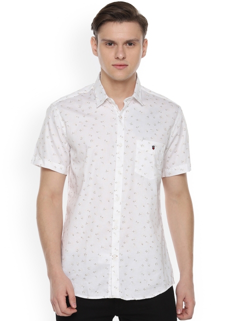 

Louis Philippe Sport Men White & Brown Slim Fit Printed Casual Shirt