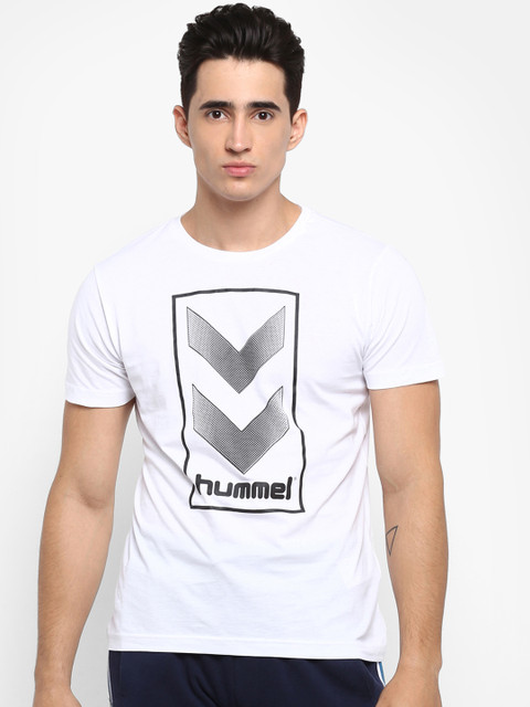 

hummel Men White Printed Round Neck T-shirt
