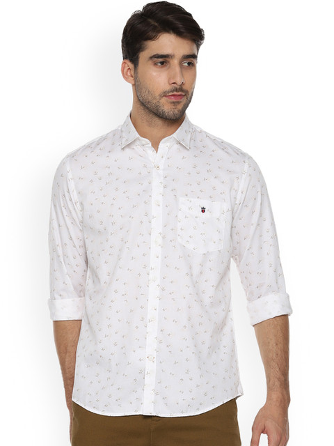 

Louis Philippe Sport Men White & Brown Slim Fit Printed Casual Shirt