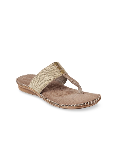 

Mochi Women Beige Solid T-Strap Flats