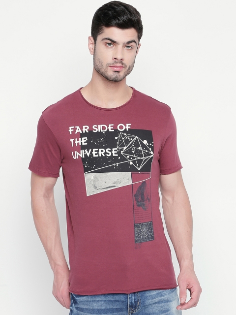 

SF JEANS by Pantaloons Men Maroon Printed Round Neck T-shirt
