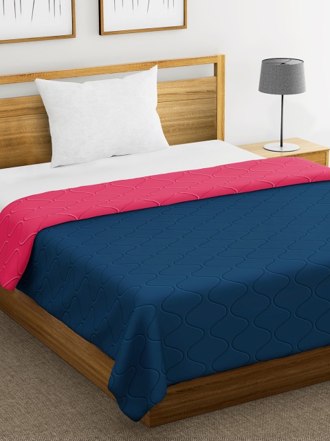 

Divine Casa Navy Blue & Pink Quilted Mild Winter 150 GSM Single Bed Comforter