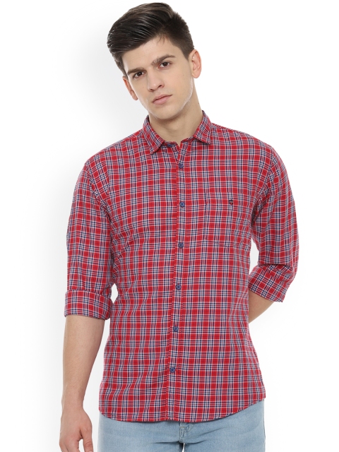 

Louis Philippe Sport Men Red & Blue Slim Fit Checked Casual Shirt