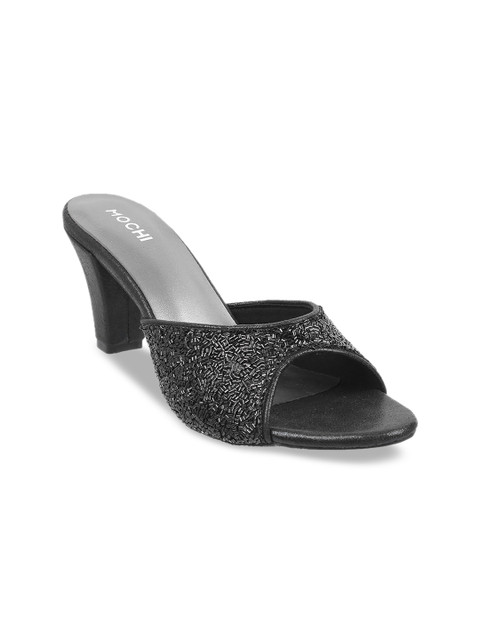 

Mochi Women Black Solid Block Heels