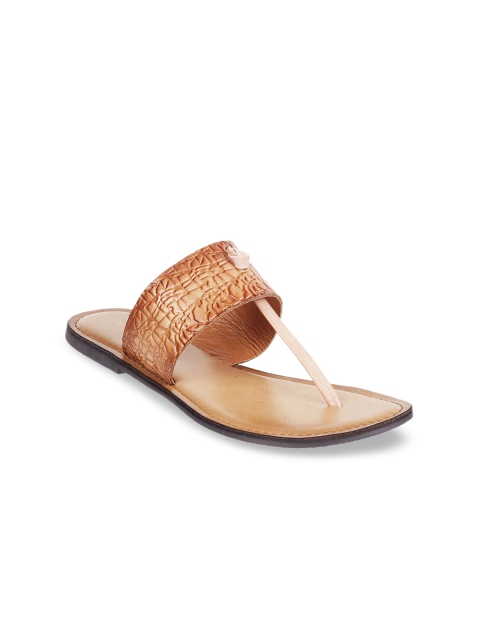 

Mochi Women Tan Brown Solid T-Strap Flats