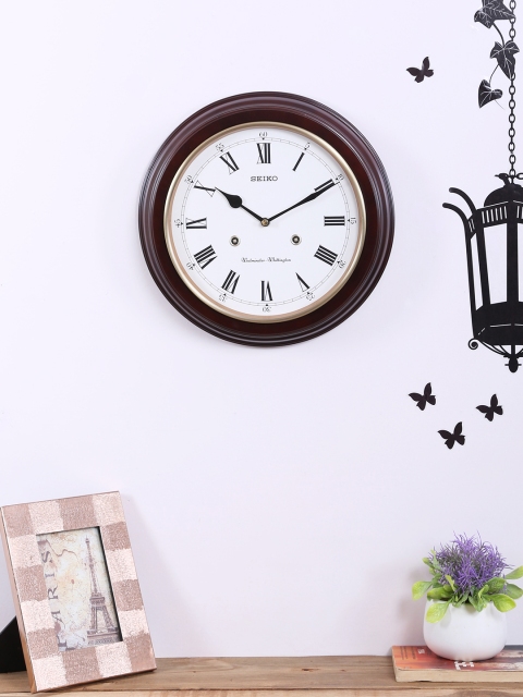 

SEIKO White Round Solid Analogue Wall Clock