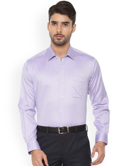 

Louis Philippe Men Purple Tight Slim Fit Self Design Formal Shirt
