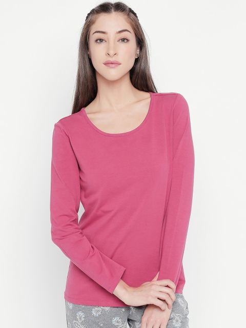 

Dreamz by Pantaloons Women Pink Solid Round Neck T-shirt