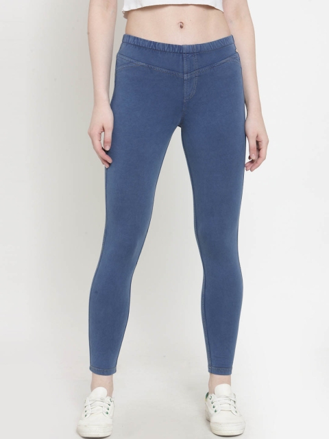 

Purple State Women Blue Solid Slim-Fit Jeggings