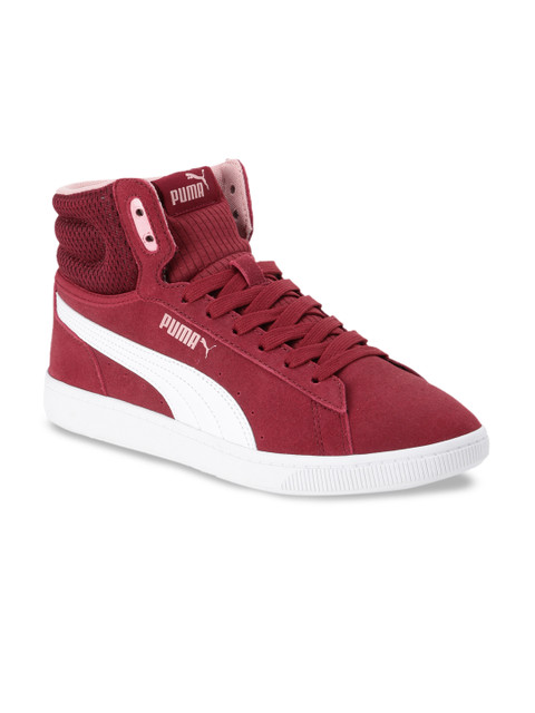 

Puma Women Maroon Vikky v2 Mid Cordovan Sneakers