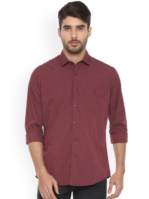 

Louis Philippe Sport Men Maroon Tight Slim Fit Checked Casual Shirt