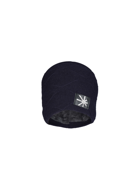 

FabSeasons Unisex Navy Blue Self Design Beanie
