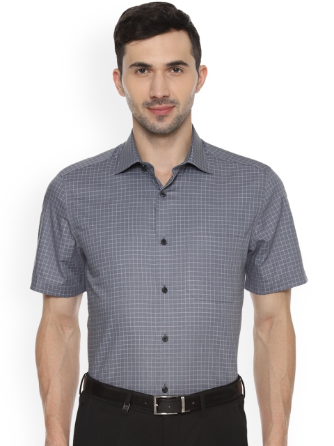 

Louis Philippe Men Grey Classic Regular Fit Checked Formal Shirt