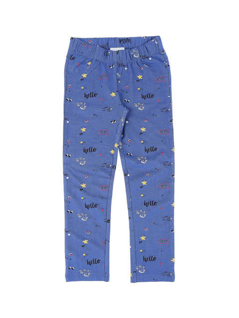 

Pantaloons Junior Girls Blue Printed Ankle-Length Leggings