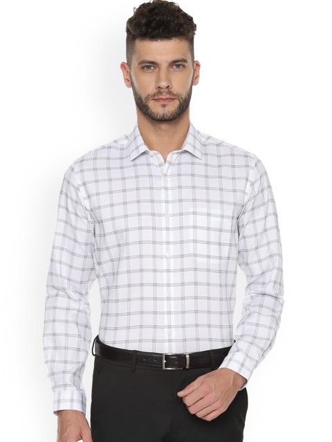 

Louis Philippe Men White Tight Slim Fit Checked Formal Shirt