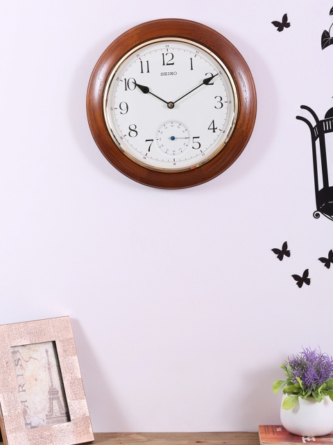 

SEIKO White Round Solid Analogue Wall Clock