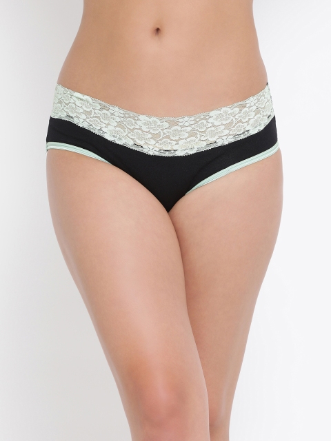 

Clovia Women Black Solid Mid Rise Lace Hipster Briefs PN3277P13XL