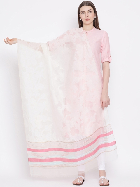 

SHINGORA Off-White Woven Design Antimicrobial Dupatta
