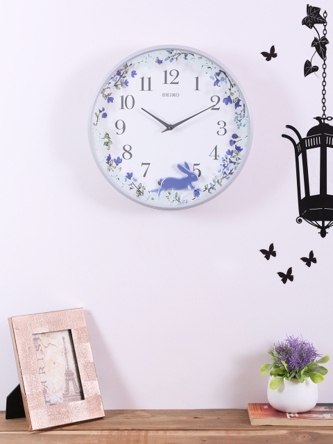 

SEIKO White Round Solid Analogue Wall Clock