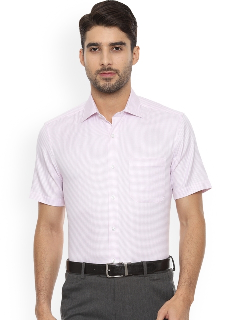 

Louis Philippe Men Pink Classic Regular Fit Checked Formal Shirt