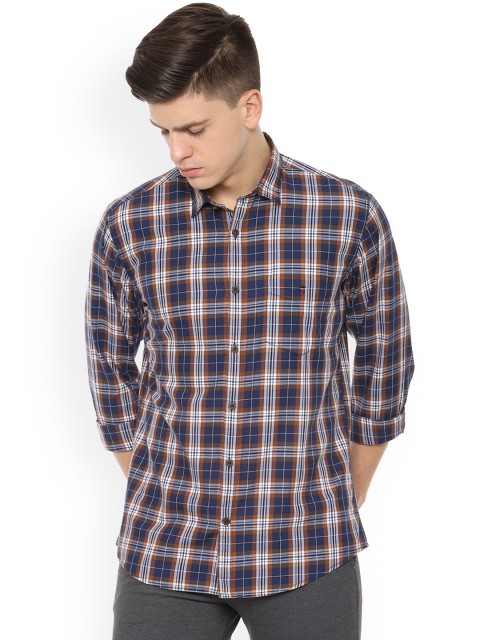 

Louis Philippe Sport Men Navy Blue & White Slim Fit Checked Casual Shirt