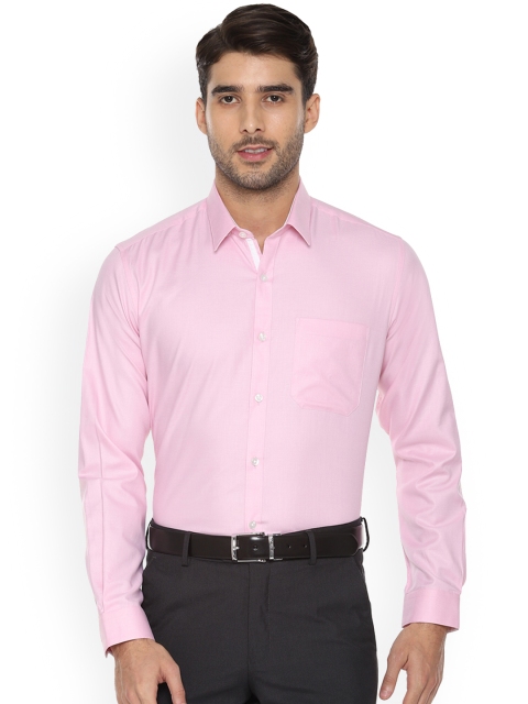 

Louis Philippe Men Pink Tight Slim Fit Solid Formal Shirt