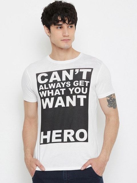 

Wear Your Mind Men White Printed Round Neck T-shirt
