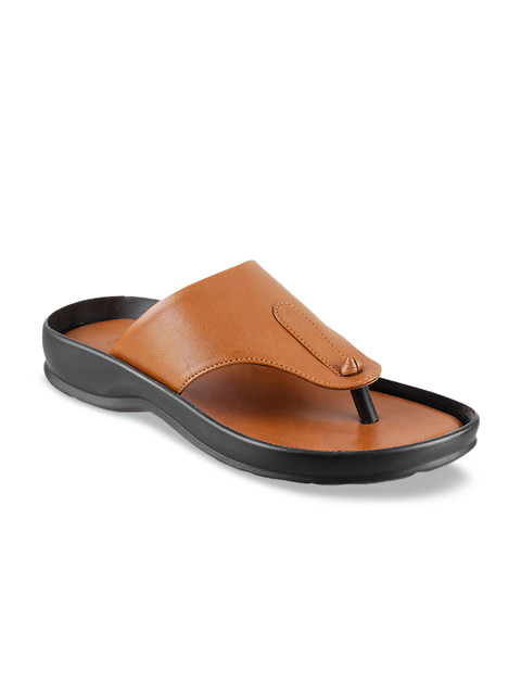 

Metro Men Tan Brown Leather Comfort Sandals