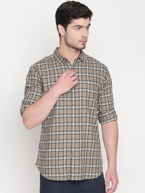 

BYFORD by Pantaloons Men Brown Slim Fit Checked Casual Shirt