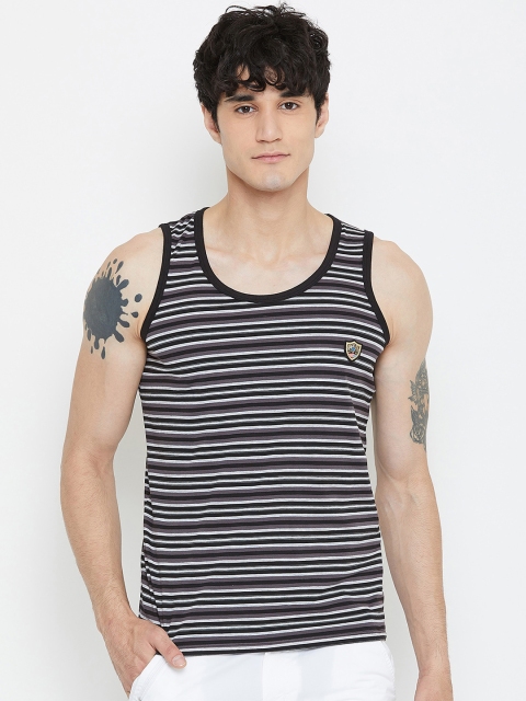 

Wear Your Mind Men Grey Striped Innerwear Vests ZVS001.4