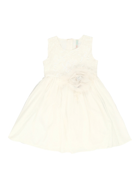 

Pantaloons Junior Girls Cream-Coloured Fit and Flare Dress
