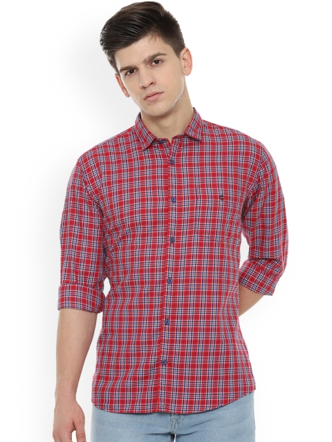 

Louis Philippe Sport Men Red & Blue Slim Fit Checked Casual Shirt