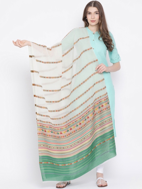 

SHINGORA Multicoloured Striped Antimicrobial Dupatta, Multi