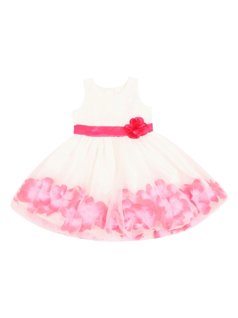 

Pantaloons Junior Girls Pink & Cream-Coloured Fit and Flare Dress