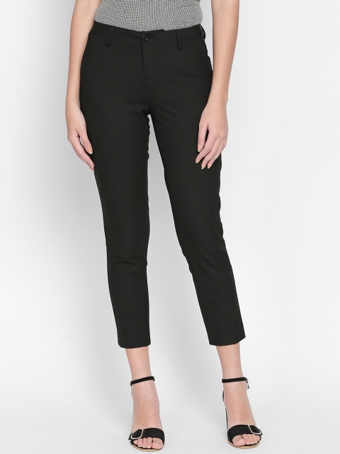 

Annabelle by Pantaloons Women Black Slim Fit Solid Regular Trousers
